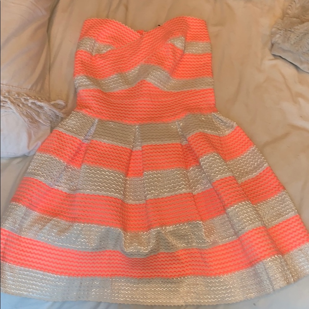 Latiste neon and white bandage dress